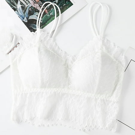 

Rutainlusire Clearance Womens Bras Fashion Woman s Lace Beauty Back Solid Strap Wrap Hollow Out Bra Underwear