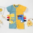 thumbnail image 3 of WIBACKER 0-24M Baby Girls Boys 3D Cotton Summer Cartoon Short Sleeve Romper-Cooler Dinosaur, 3 of 7