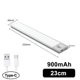 thumbnail image 1 of Lámpara de noche con sensor de movimiento LED ultradelgada con textura de madera para debajo del gabinete, carga USB tipo C, para cocina, armario, pasillo, blanco, plateado, 23 cm, 1 of 5