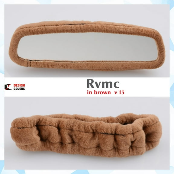 Designcovers Cute Velour Type Rear View Mirror Cover Universal Size - Brown
