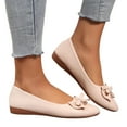 thumbnail image 3 of Hessimy Women's flats with knot front Cute Ballet Flats for Women Casual or Dressy shoes for women Comfortable flats womens shoes(Z02-Beige,7.5), 3 of 7