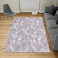 thumbnail image 2 of Geometric Turkish Area Rug, Raindrops Doodle Style Creative Leaf Shaped Colorful Girls Theme, Soft Carpet for Living Room Decor with Distressed Look, 6.6' X 9.6', Pale Pink, by Ambesonne, 2 of 4
