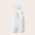 thumbnail image 2 of Mnyotv Summer Outfits for Infants Cotton Sleeveless Vest Romper and Hats Baby Boy Clothes Size 3-6 Months, 2 of 6