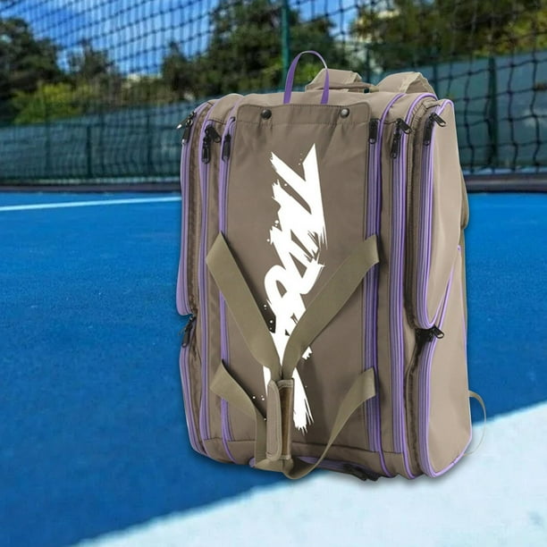 Bolsa de Pickleball, bolsa de transporte, mochila deportiva para entrenamiento, acampada y mochileros Café morado