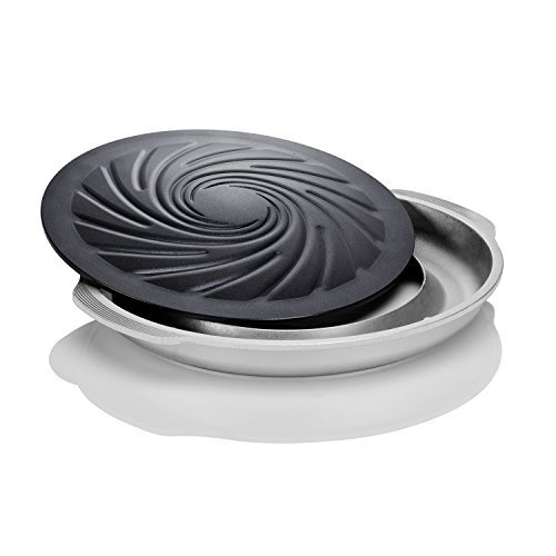 TECHEF - Véritable Poêle à Griller - Ensemble de Gril BBQ Sans Fumée Antiadhésif pour Cuisinière Intérieur/extérieur, Incluant une Plaque de Gril et un Plateau d'Égouttement en Aluminium (Dôme)