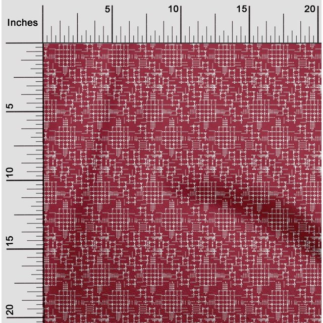 oneOone Tissu en Jersey de Viscose Imprimé Géométrique Labyrinthe Kasuri Tissu BTY 60 Pouces de Large