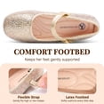 thumbnail image 3 of Berhood Girls Dress Shoes Casual Mary Jane Shoes Slip on Wedding Party Princess Shoes Gold 5 Big Kid, 3 of 6