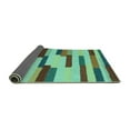 thumbnail image 2 of Ahgly Company Indoor Round Abstract Turquoise Blue Contemporary Area Rugs, 8' Round, 2 of 4