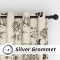 thumbnail image 4 of Lfeey Blackout Curtains Grommet Window Drapes for Bedroom 63 Inches Long, Room Darkening, Black Floral Butterfly Pattern, 2 Panels, 4 of 7