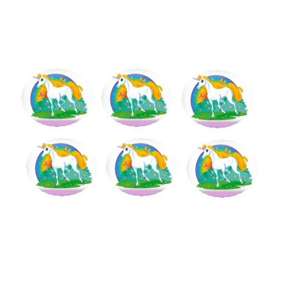 Unicorn 12 - 2 inch Cupcake Edible Frosting Photos