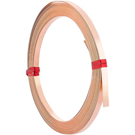 Copper Flat Bezel Wire DIY Bezel Setting for Cabochon Raw(Unplated) 3x0.2mm 19.69 Feet(6m)/Roll