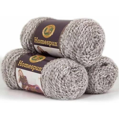 Lion Brand Yarn Homespun Clouds Painterly Bulky Acrylic, Polyester Gray