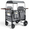 AILEEKISS Wagon Stroller for 4 Toddlers, 4-in-1 Baby Wagon with Canopy, 59 Pounds, Grey