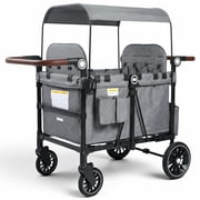AILEEKISS Wagon Stroller for 4 Toddlers, 4-in-1 Baby Wagon with Canopy, 59 Pounds, Grey