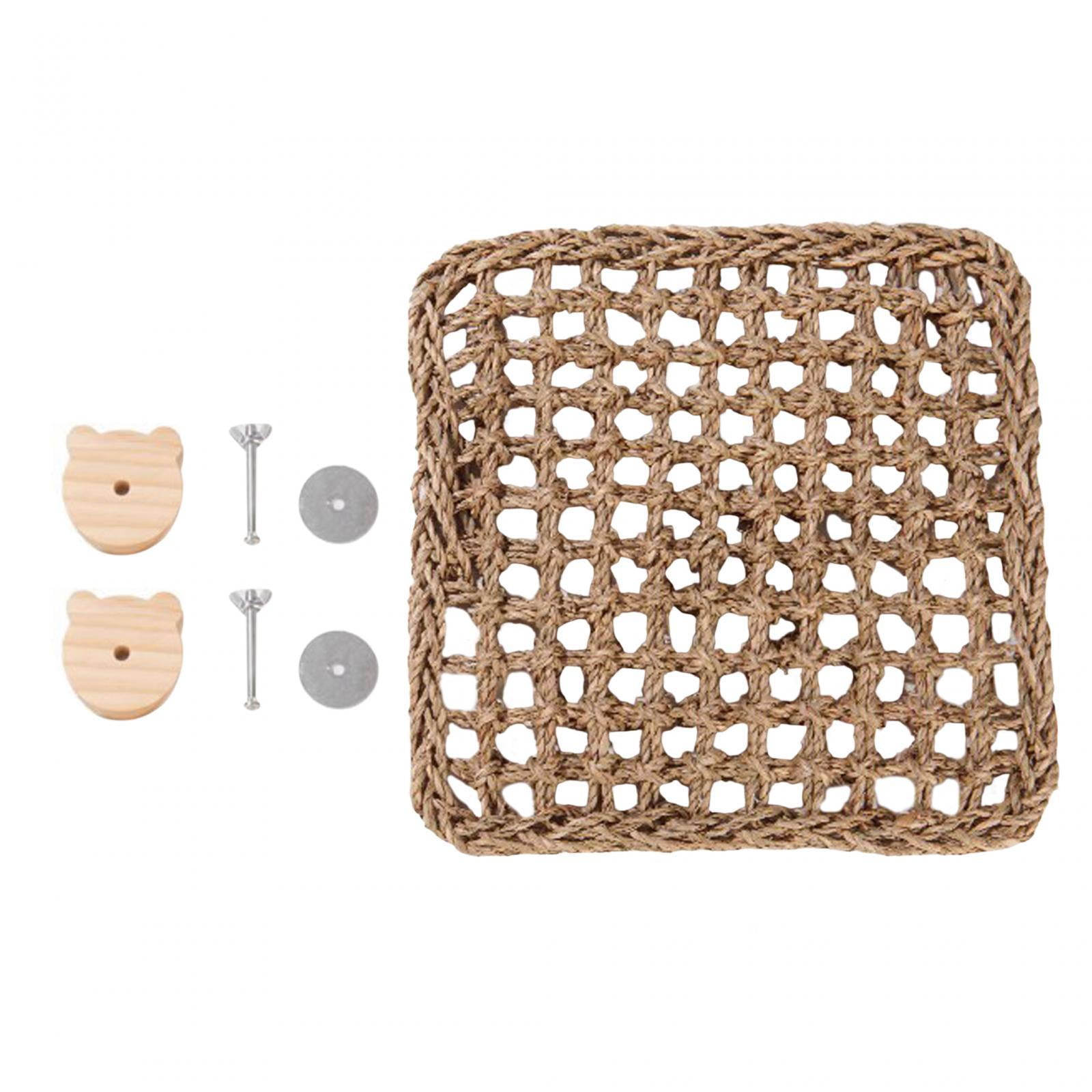balikha Chew Toys Seagrass Mat Pets Supplies Cushion Activity Playground Hanging Cage Protective Toy Climbing Toy for Rabbit Parrot Bunny Chinchilla 30cmx30cm