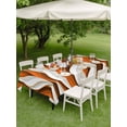 thumbnail image 3 of Outdoor Tablecloth with Umbrella Hole and Zipper, Burnt Orange White Moire Rectangle Table Cloth 60x120 Inch Waterproof Tablecloth, Modern Abstract Art Picnic Table Cover for Patio Camping, 3 of 7