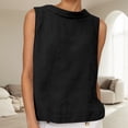 thumbnail image 2 of YUEHUA Women's Linen Blend Sleeveless Top, Rolled Neck Tank Blouse, Loose Fit Breathable Casual Summer Shirt for Office & Daily Wear, 2 of 6