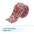 thumbnail image 3 of 1 Roll 1 Yard Self Adhesive Crystal Rhinestone Diamond Ribbon for Arts & Crafts Project Silver Base Red, 3 of 5