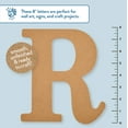 thumbnail image 4 of Plaid Unfinished Wood MDF 8" Letter for DIY Arts and Crafts, R, 4 of 7