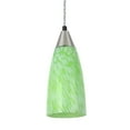 thumbnail image 4 of Aspen Creative 61104 Adjustable One-Light Mini Pendant Ceiling Light, Transitional Design in Satin Nickel Finish with Green Art Glass Shade, 3-3/4" Wide, 4 of 6