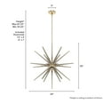 thumbnail image 6 of Hunter - Jupiter Star 18-light Alturas Gold, Extra Large Pendant Light, Dimmable, Sputnik Shaped, for Bedrooms, Dining, Living Rooms - 19343, 6 of 7