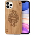 thumbnail image 1 of Case Yard Wooden Case Outside Soft TPU Silicone Slim Fit Shockproof Wood Phone Cover for Girls Boys Men and Women Supports Wireless Charging Queen of Hearts Design case for iPhone-11-Pro-Max, 1 of 7
