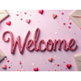 thumbnail image 3 of Welcome Decorative Banner with Roses and Hearts for Parties Events Celebrations Wedding Backdrop Party Decoration and Indoor Photography Background, 3 of 3