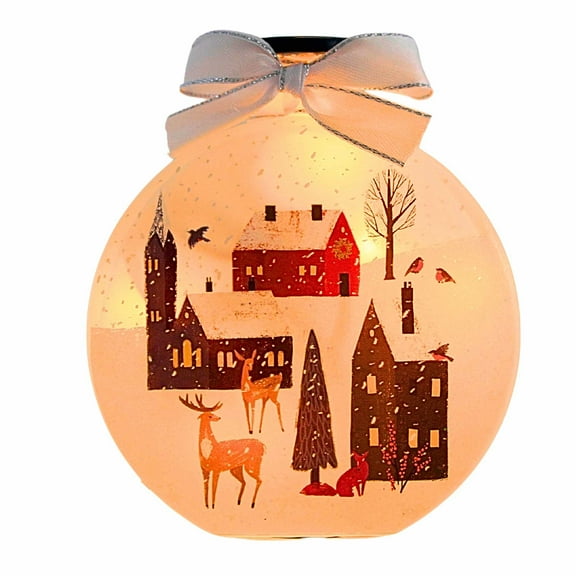 Stony Creek 4.50In Magic Winter Round Jar, Glass, Electric Winter Animals Mwm2217 Deer
