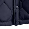 thumbnail image 3 of Men Winter Jacket Long Sleeve Button Warm Cotton Padded Quilted Jackets Casual Coats Outwear with Pockets (XL, Dark Blue), 3 of 8