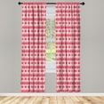 thumbnail image 5 of Ambesonne Nordic Window Curtains, Retro Nature Inspired, Each 28" W x 95" L, Hot Pink White, 5 of 5