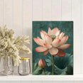 thumbnail image 2 of UXIEQU 2D Flat Japanese Ohara Koson Lotus Wall Art, Sage Green Botanical Pink Print, 15.75x11.81 Inches Living Room Home Decor, 2 of 8