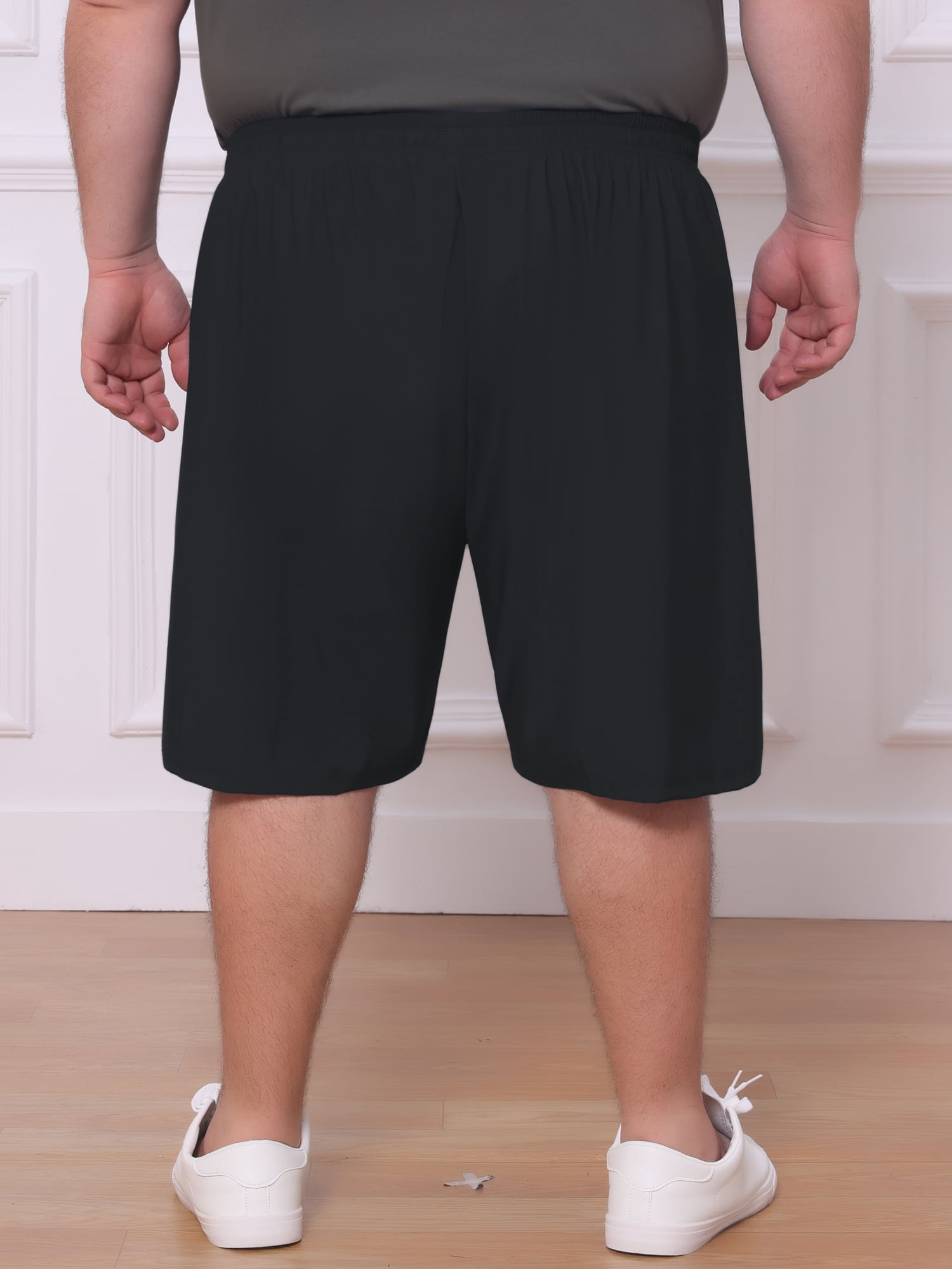 DARING DIVA Men's Zipper Pockets Above Knee Drawstring Waist Sport Shorts XL Black