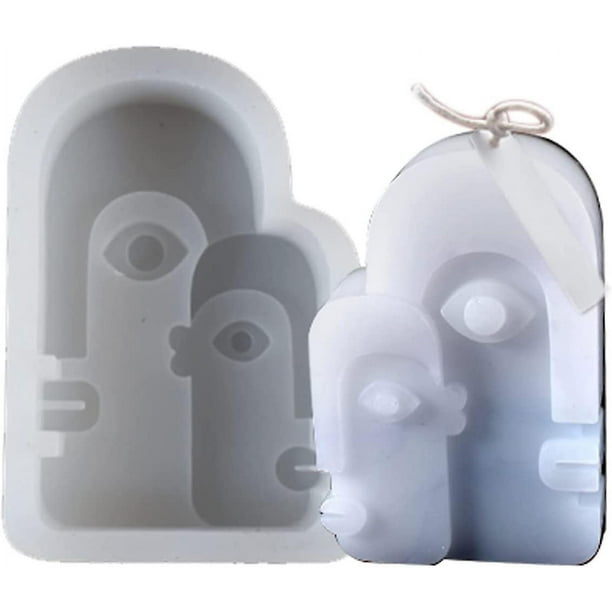 Moldes para velas con rostro humano de arte abstracto, moldes de resina estéreo de silicona, molde para velas 3d para fabricación de velas, moldes para decoraciones de velas para f