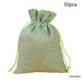 thumbnail image 1 of Inteprter 50 Uds. Bolsa de lino con cordón organizador de joyas bolsa de almacenamiento de té portátil para el hogar Almacenamiento y organización del hogar verde 10x14cm Inteprter HA5722-22, 1 of 1