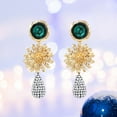 thumbnail image 1 of TABLETREANDS 1Par Aretes De Metal Dorados Con Floral Y Para Uso Y, 1 of 6
