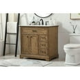 thumbnail image 2 of Elegant Decor Americana 36" Aluminum Alloy Single Bathroom Vanity in Driftwood, 2 of 8