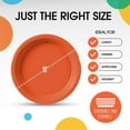 thumbnail image 5 of Exquisite Orange 10" Heavy Duty 350 GSM Disposable Plastic Party Plates - 50 Count, 5 of 8