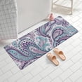 thumbnail image 2 of Purple and Teal Paisley and Floral Pattern Bathroom Rugs Mat,Non Slip Microfiber Bathroom Rug,Rubber Backing,Soft Bathroom Mats for Bathroom Floor,Tub and Shower,60x24in(150x60cm), 2 of 5