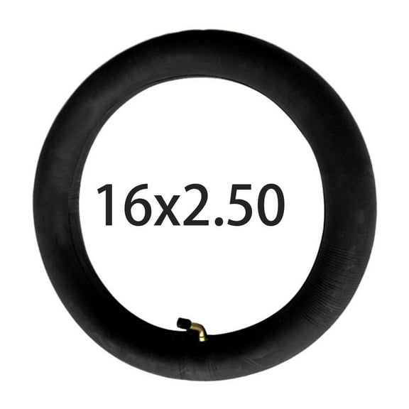 1 Pcs Black 16 Inch Butyl Curved Mouth Rubber Inner Tube 16x2.50 for Electric/E-bike Outdoor Accessory Tools Parts