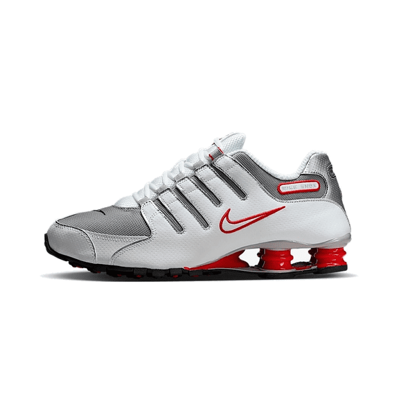 NIKE MENS Shox NZ White "Red Metallic Silver" 378341-104 378341-104 from Stadium Goods