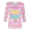 thumbnail image 5 of DDAPJ pyju Easter T-shirts for Women 3/4 Sleeve Plus Size Tops Novelty 3D Print Graphic Tees Loose Casual Mid-length Pullover Blouses Limited Time Sales Multicolor XXXXL, 5 of 6