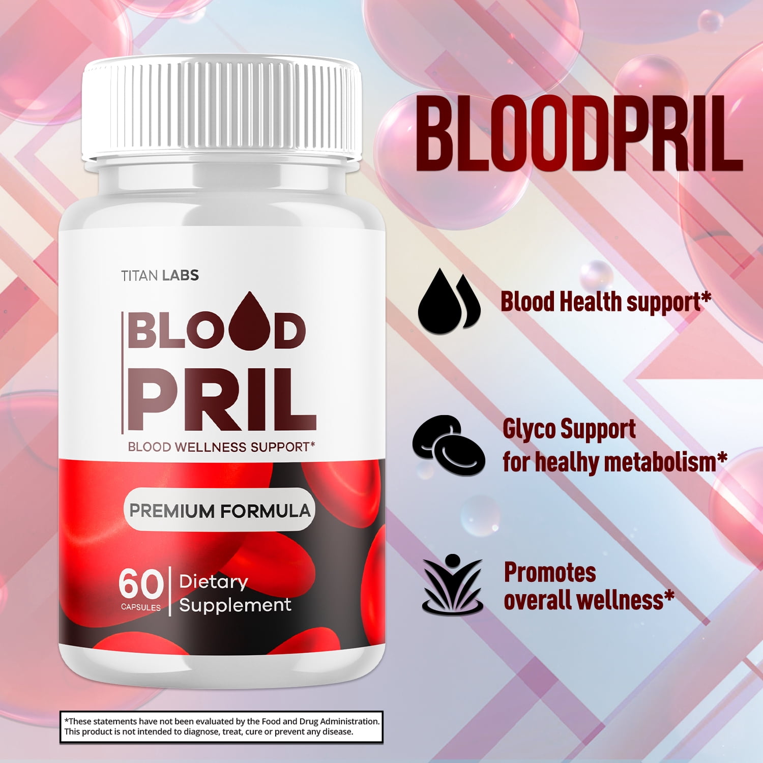 Bloodpril Advanced Formula Blood Support for Health and Wellness Blood Pril 120 Capsules