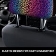 thumbnail image 3 of Uemuo Leopard Neon Rainbow Gradient Printed 2 PCS Car All-Inclusive Headrest Cover, Headrest Protector, Soft Elastic Breathable Seat Headrest Anti-Dirty Cover Headrest Cover Protector, 3 of 6