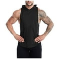 thumbnail image 5 of Bcfgryg Mens Loose Sleeveless Gym Wear Hooded Basketball Vest Vest for Men, 5 of 5