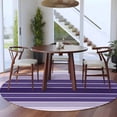 thumbnail image 4 of Purple Ombre Stripe Round Area Rug 6 FT, Non Slip Bedroom Rugs, Farmhouse Striped Gradient Washable Soft Circular Carpet Non-Shedding Floor Mat for Kitchen Dining Room Home Office Kids Room, 4 of 8