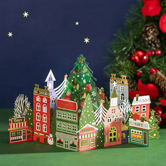 Ornements de Noël Verts, Ornements de Noël Uniques, Cartes de Vœux de Noël avec Enveloppes Cartes de Noël Tridimensionnelles avec Enveloppes Ornement de Cartes de Vœux de Noël, la Carte de Noël