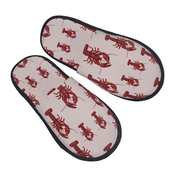 House Slippers for Women Men - Red Lobster With Claws Lightweight House Shoes Fuzzy Slippers, Soft Slip-On Cozy House Slippers for Woman Indoor Outdoor