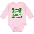 thumbnail image 3 of Inktastic Sassy Lassy with Green 4 Leaf Clovers Boys or Girls Long Sleeve Baby Bodysuit, 3 of 5