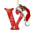 thumbnail image 2 of Christmas Decorations 26 Letters Ornaments Christmas Tree Decoration Christmas Initial with Red Hat Personalized Alphabet Letters DIY Craft Hanging Pendant for Christmas Tree Ornaments 3.54in, 2 of 6