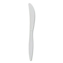Boardwalk Mediumweight Polypropylene Cutlery, Knife, White, 1000/Carton